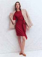 Boden Red Zinnia Tie Ponte Short Dress - Image 5 of 6