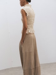 Mango Cream Sleeveless Scrunched Top - Image 3 of 4