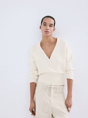 Mango Cream Tie Waist Wide Leg Jeans - Image 4 of 5