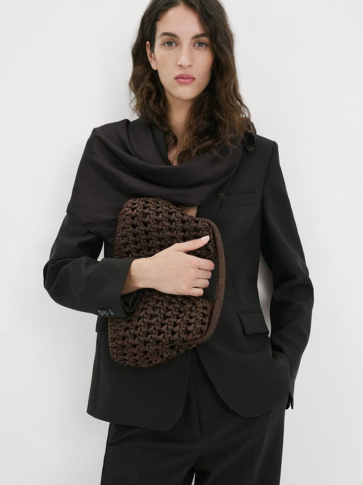 Mango Brown Straw Clutch - Image 2 of 5