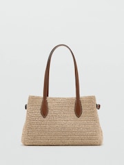 Mango Brown Straw Shoulder Bag - Image 1 of 4