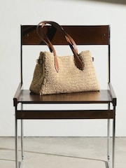 Mango Brown Straw Shoulder Bag - Image 2 of 4