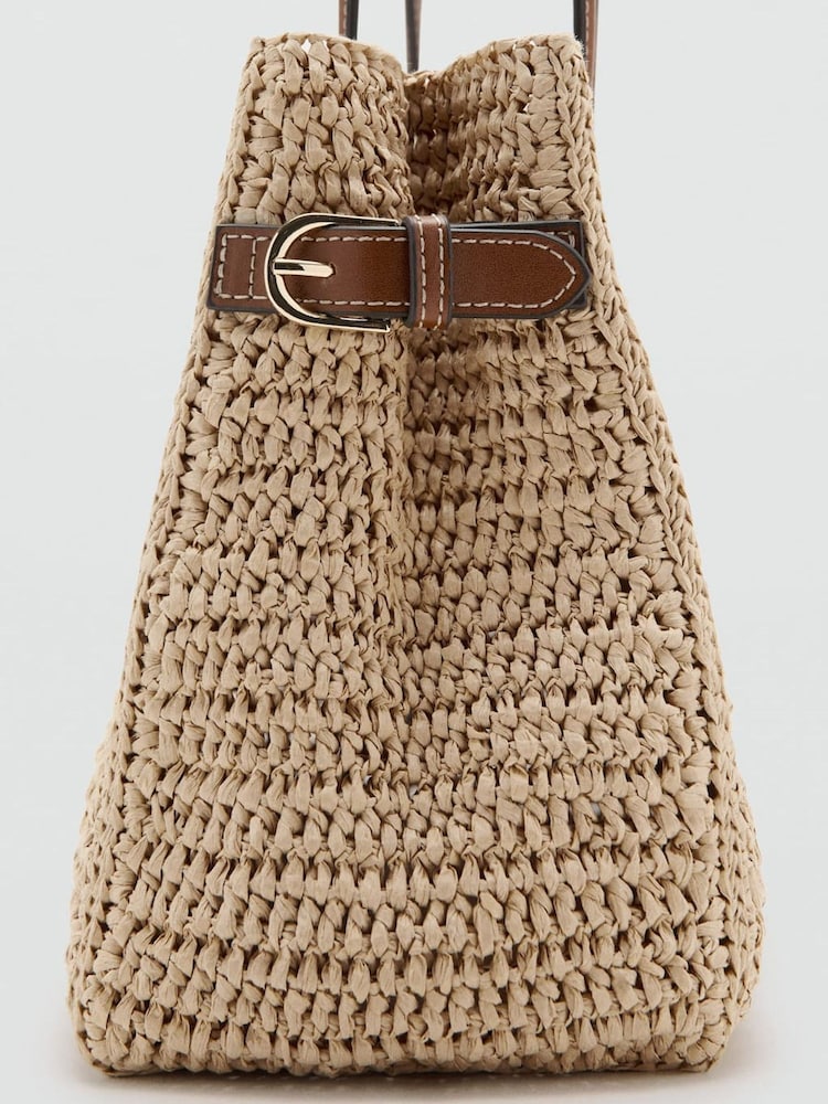 Mango Brown Straw Shoulder Bag - Image 4 of 4 Mango Brown Straw Shoulder Bag - Image 4 of 4