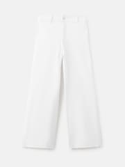 Mango White Low Waisted Wide Leg Raw Hem Jeans - Image 6 of 6