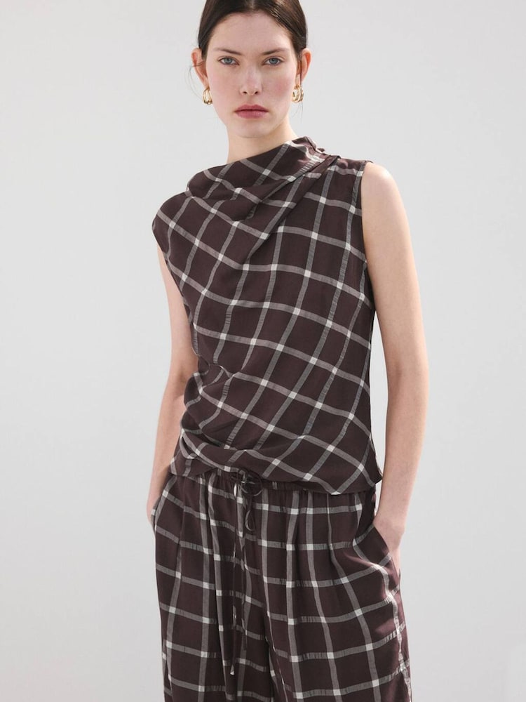 Mango Red Sleeveless Ruched Top - Image 1 of 5