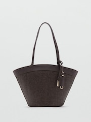 Mango Brown Textured Tote Bag - Image 1 of 4
