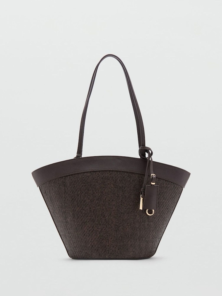 Mango Brown Textured Tote Bag - Image 1 of 4