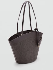 Mango Brown Textured Tote Bag - Image 2 of 4
