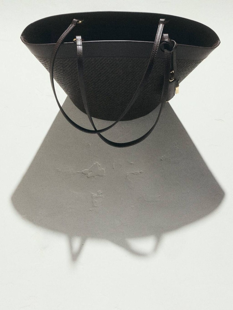 Mango Brown Textured Tote Bag - Image 4 of 4