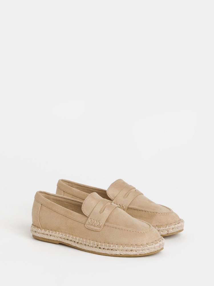 JD Williams Nude Loafer Espadrille Shoes - Image 2 of 4