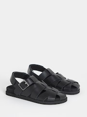 JD Williams Black Fisherman Slingback Shoes - Image 2 of 4