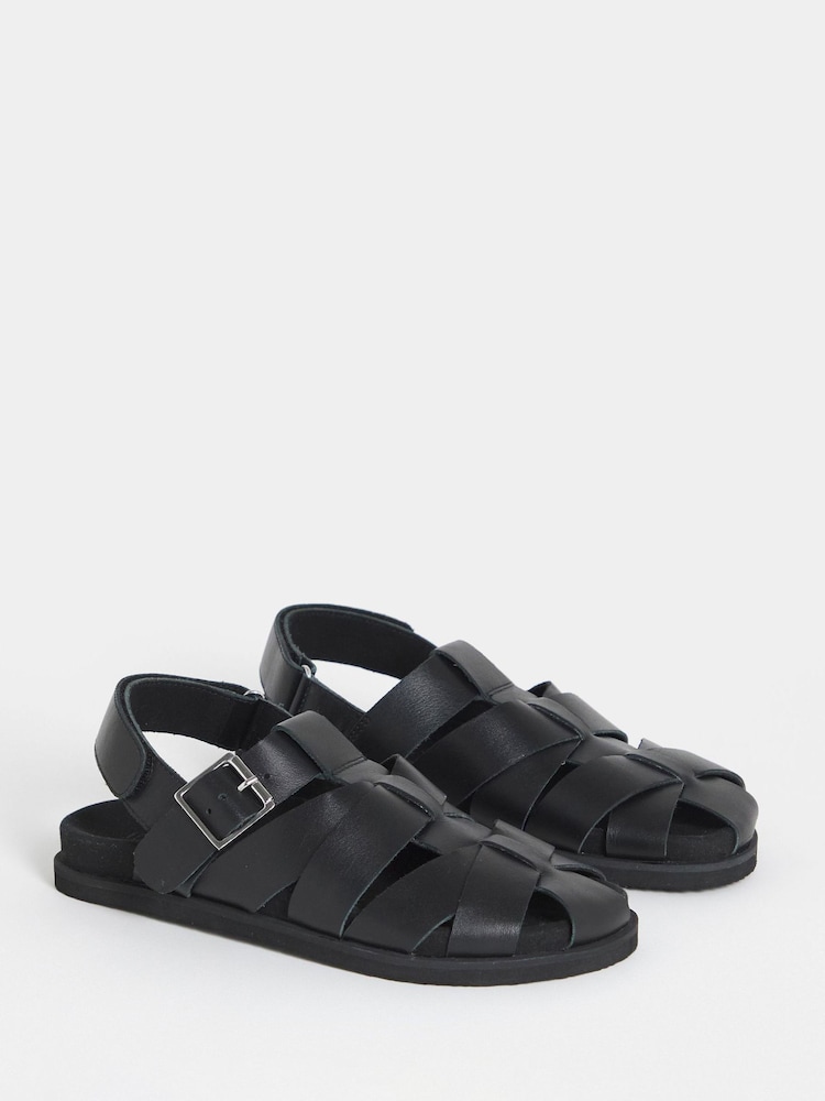 JD Williams Black Fisherman Slingback Shoes - Image 2 of 4 JD Williams Black Fisherman Slingback Shoes - Image 2 of 4