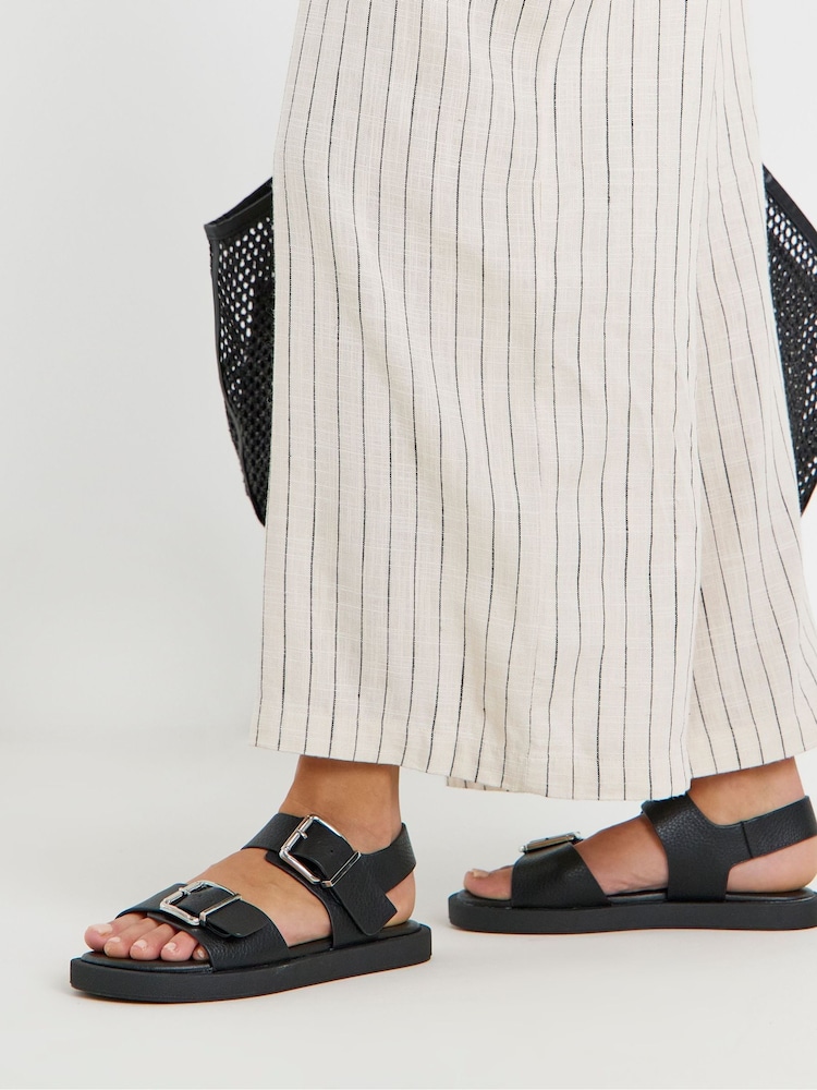 JD Williams Two Part Buckle Comfort Sandals - Afbeelding 1 van 4 JD Williams Two Part Buckle Comfort Sandals - Afbeelding 1 van 4