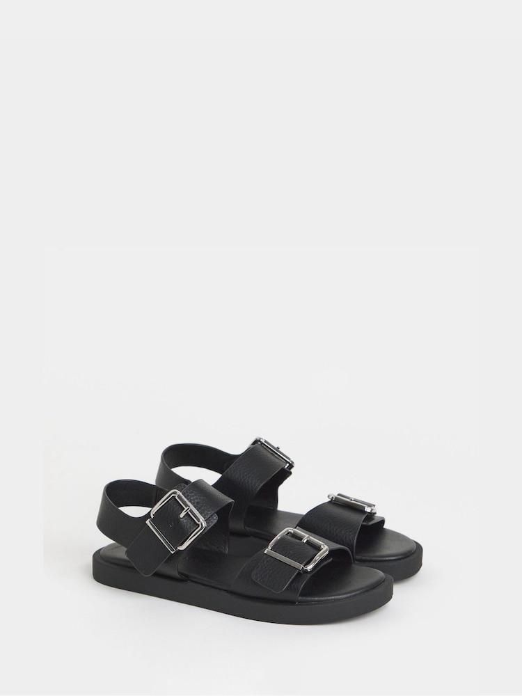 JD Williams Two Part Buckle Comfort Sandals - Afbeelding 2 van 4 JD Williams Two Part Buckle Comfort Sandals - Afbeelding 2 van 4