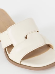 JD Williams Beige Woven Mule Block Heel Sandals - Image 4 of 4
