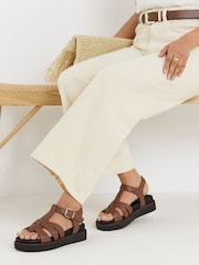 JD Williams Orange T Bar Flat Sandals - Image 1 of 4