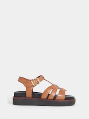 JD Williams Orange T Bar Flat Sandals - Image 3 of 4