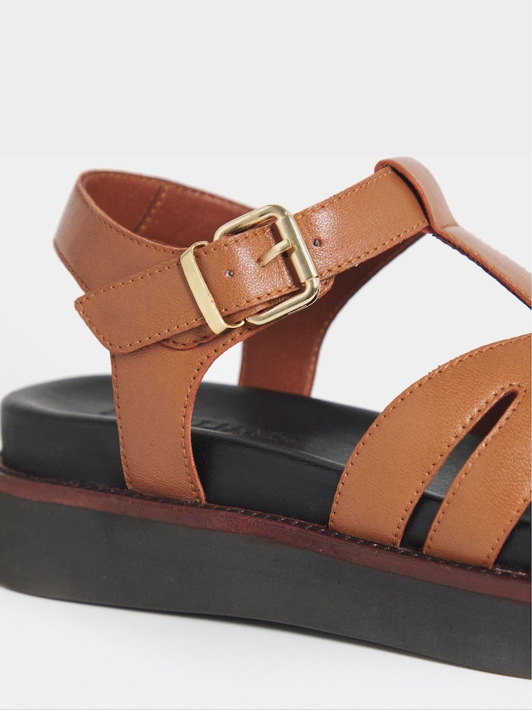 JD Williams Orange T Bar Flat Sandals - Image 4 of 4