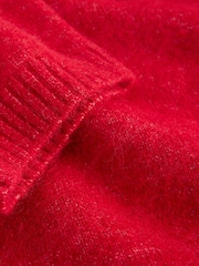 Red Embellished Crew Neck Short Sleeve Jumper with Wool - Image 7 of 8