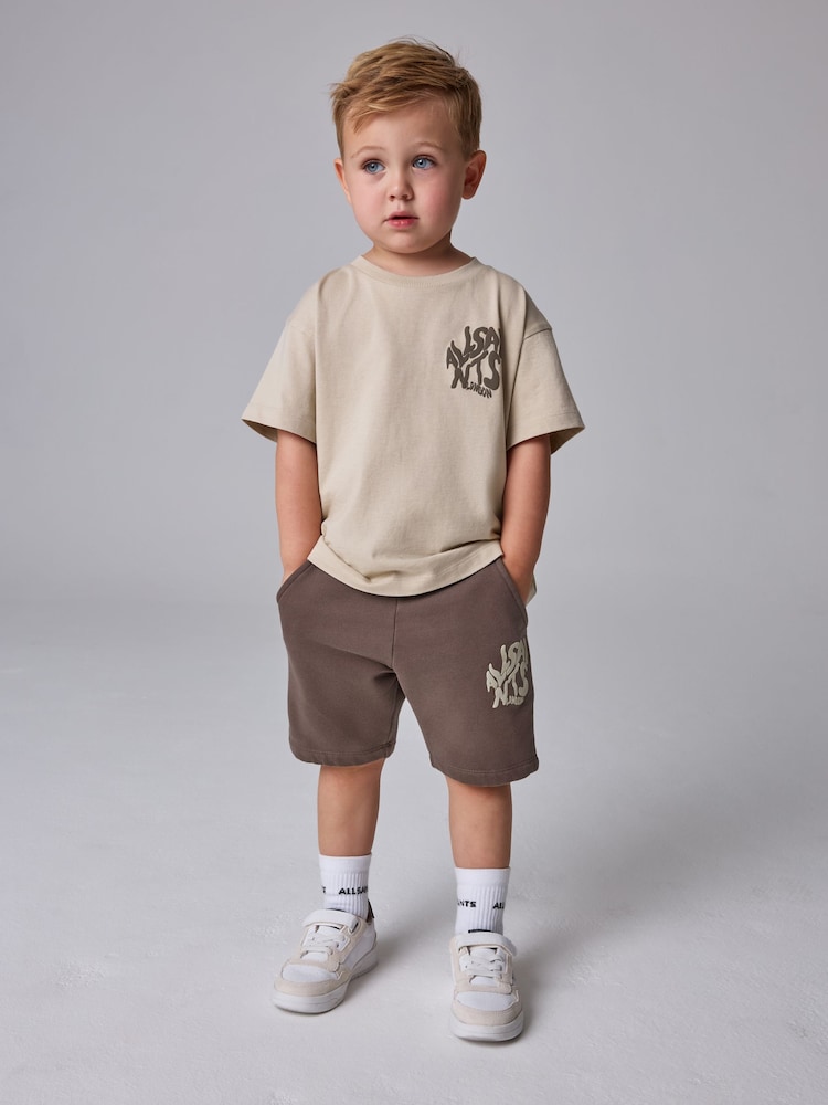 smALLSAINTS Neutral Orlando T-Shirt and Shorts Younger Set - Image 1 of 14 smALLSAINTS Neutral Orlando T-Shirt and Shorts Younger Set - Image 1 of 14