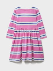 Crew Clothing Pink Classic Long Sleeve Striped Jersey Dress - Image 2 of 3