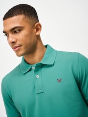 Crew Clothing Green Classic Cotton Piqué Polo Shirt - Image 4 of 5