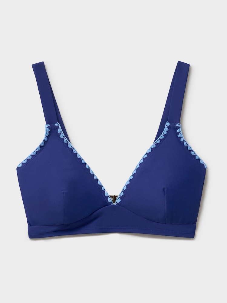 Crew Clothing Blue Whipstitch Classic Bikini Top - Image 5 of 5