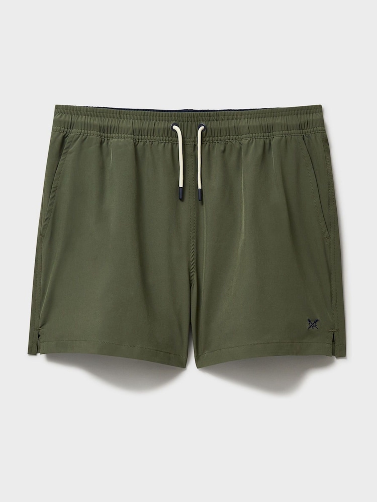 Crew Clothing Olive Green Plain Swim Shorts - Image 5 of 5 Crew Clothing Olive Green Plain Swim Shorts - Image 5 of 5