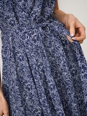 Crew Clothing Blue Short Sleeve Sienna Shirt Dress - Image 4 of 5