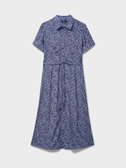 Crew Clothing Blue Short Sleeve Sienna Shirt Dress - Image 5 of 5