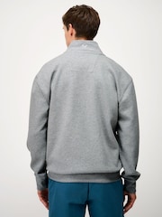 Crew Clothing Grey Pique Half Zip Sweatshirt - Image 2 of 5