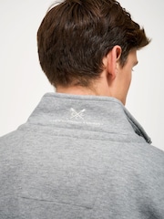 Crew Clothing Grey Pique Half Zip Sweatshirt - Image 4 of 5