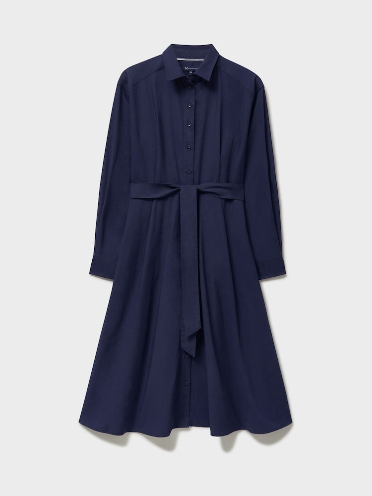 Crew Clothing Blue Ellie Linen-Blend Shirt Dress - Image 5 of 5