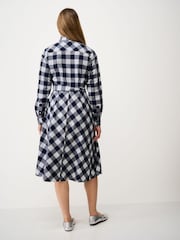 Crew Clothing Navy Blue Ellie Linen-Blend Shirt Dress - Image 2 of 5