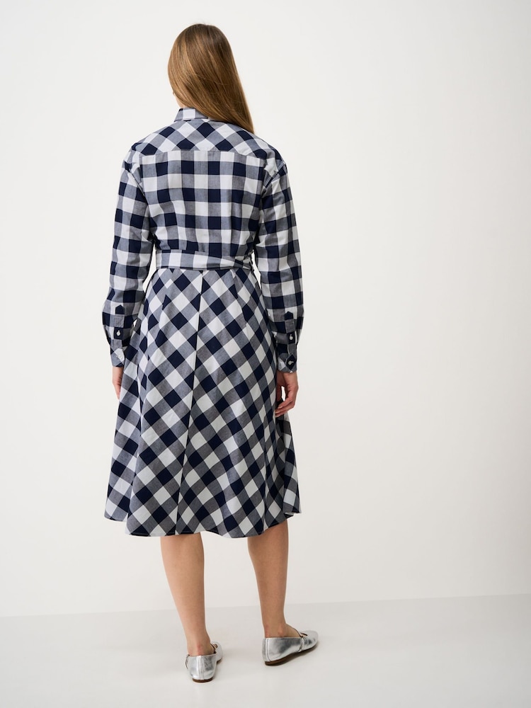 Crew Clothing Navy Blue Ellie Linen-Blend Shirt Dress - Image 2 of 5 Crew Clothing Navy Blue Ellie Linen-Blend Shirt Dress - Image 2 of 5