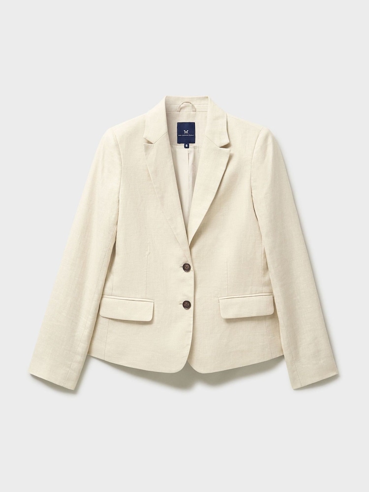 Crew Clothing Natural Linen & Cotton Blazer - Image 5 of 5 Crew Clothing Natural Linen & Cotton Blazer - Image 5 of 5