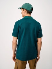 Crew Clothing Blue Diamond Jacquard Polo Shirt - Image 2 of 5