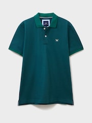 Crew Clothing Blue Diamond Jacquard Polo Shirt - Image 5 of 5