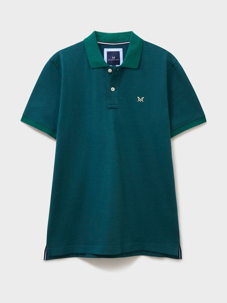 Crew Clothing Blue Diamond Jacquard Polo Shirt - Image 5 of 5 Crew Clothing Blue Diamond Jacquard Polo Shirt - Image 5 of 5