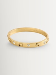 COACH Gold Tone Signature Stone Bangle Boxed Bracelet - Image 1 of 1