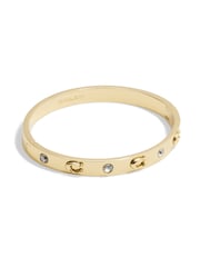 COACH Gold Tone Signature Stone Bangle Boxed Bracelet - Image 2 of 4
