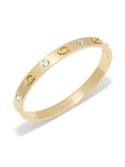 COACH Gold Tone Signature Stone Bangle Boxed Bracelet - Image 4 of 4