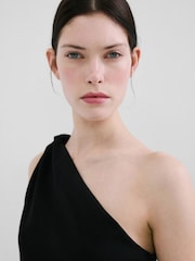 Mango Black One Shoulder Knot Detail Jumpsuit - Image 4 of 5