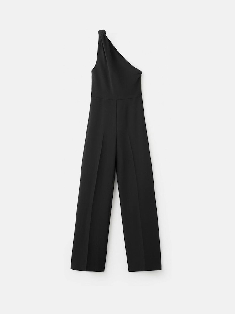 Mango Black One Shoulder Knot Detail Jumpsuit - Image 5 of 5