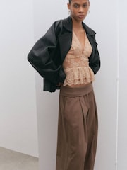 Mango Brown Balloon Trousers - Image 4 of 5