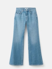 Mango Blue Mid Rise Flared Jeans - Image 5 of 5