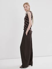 Mango Brown Lyocell Trousers - Image 1 of 6