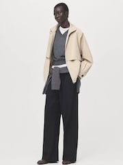 Mango Grey Funnel Neck Zip Up Jacket - Image 1 of 5