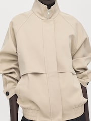 Mango Grey Funnel Neck Zip Up Jacket - Image 4 of 5