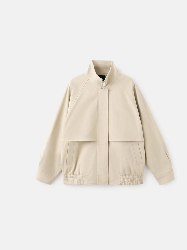 Mango Grey Funnel Neck Zip Up Jacket - Image 5 of 5